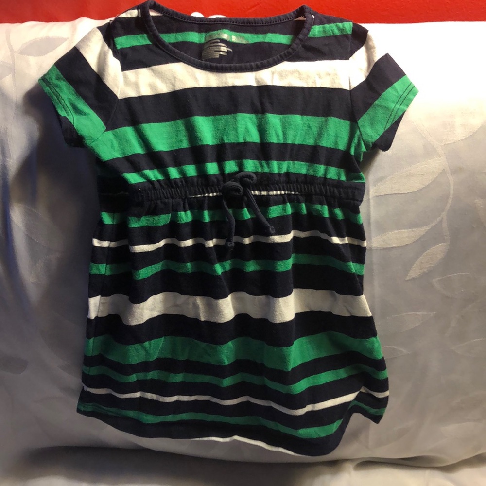 Baby gap green and blue stripe dress size 18-24.